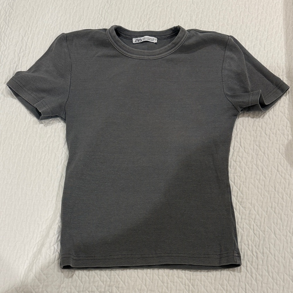Zara Charcoal Short Sleeve Tee